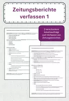 Vorschau - Text - Zeitungsberichte verfassen 1 – Arbeitsaufträge zur Textproduktion - Deckblatt