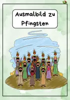 Vorschau - Mal- und Bastelvorlagen - Ausmalbild „Pfingsten“ - Deckblatt