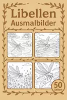 Vorschau - Mal- und Bastelvorlagen - Libellen Ausmalbilder (50 Malvorlagen) inkl. Stundenentwurf (PDF) - Deckblatt