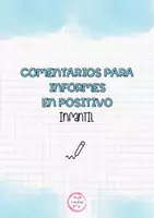 Vista previa - Tarjetas / Manipulativos - Comentarios para Informes en Positivo – Educación Infantil - Portada