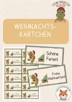 Vorschau - Mal- und Bastelvorlagen - Schildkrötenklasse- Weihnachtskärtchen - Deckblatt