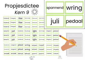 Voorbeeld - Propjesdictee - kern 9 - zon - Voorblad