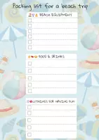 Vorschau - Mal- und Bastelvorlagen - Packing list - Beach Trip - Seite 1
