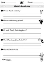 Vorschau - Arbeitsblätter - AB Wassily Kandinsky | Kunst | Arbeitsblätter mit Fragen + Lösungen - Seite 1
