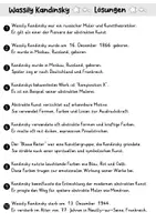 Vorschau - Arbeitsblätter - AB Wassily Kandinsky | Kunst | Arbeitsblätter mit Fragen + Lösungen - Seite 3