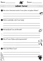 Vorschau - Arbeitsblätter - AB William Turner | Kunst | Arbeitsblätter mit Fragen + Lösungen - Seite 2