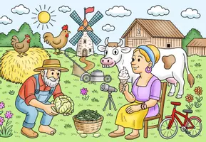 Vorschau - Arbeitsblätter - Wimmelbild - Wörter mit -h - Dehnungs -h & silbentrennendes -h - Seite 1