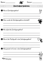 Vorschau - Arbeitsblätter - AB Zentralperspektive | Kunst | Arbeitsblätter mit Fragen + Lösungen - Seite 1