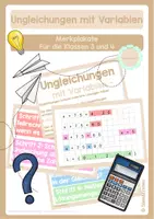 Vorschau - Poster - Ungleichungen mit Variablen - Merkplakte - Deckblatt