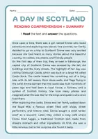 Vorschau - Arbeitsblätter - "A Day in Scotland" - reading comprehension + summary - Seite 2