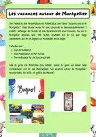 Vorschau - Stundenentwürfe - Les vacances autour de Montpellier - Deckblatt
