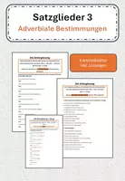Vorschau - Arbeitsblätter - Satzglieder 3 – Adverbiale Bestimmungen - Deckblatt