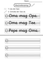Vorschau - Arbeitsblätter - Abschreibkartei- Erste Sätze (Klasse 1/2) - differenziert - Seite 1