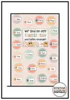 Vorschau - Mal- und Bastelvorlagen - Türdekoration | Klassenzimmer Deko Boho Retro | Türschilder | Begrüßung - Seite 1