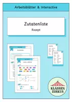 Vorschau - Arbeitsblätter - Rezept - Zutatenliste - Deckblatt