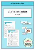 Vorschau - Arbeitsblätter - Verben - Rezept - Deckblatt