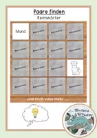 Vorschau - Stationenlernen - Paare finden - Reimwörter - Deckblatt