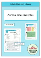 Vorschau - Arbeitsblätter - Aufbau eines Rezeptes - Deckblatt
