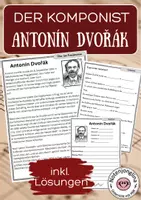 Vorschau - Arbeitsblätter - Antonin Dvorak Lesetext mit Aufgaben und Lösungen - Deckblatt