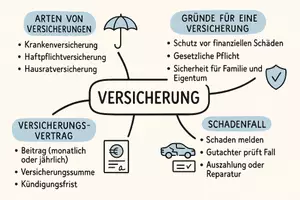 Vorschau - Arbeitsblätter - AB mit Fragen zum Thema "Versicherung" + Lösungsblatt + Mindmap + Infografik - Seite 2