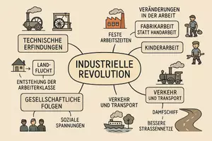 Vorschau - Arbeitsblätter - Arbeitsblatt "Industrielle Revolution" + Onlineübung & MP3 + Mindmap + Infografik - Seite 1