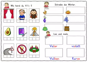 Vorschau - Arbeitsblätter - Buchstabeneinführung und Buchstabenheft V - Seite 1