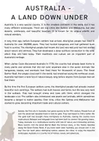 Vorschau - Arbeitsblätter - Australia - A Land Down Under Reading + Laufdiktat (A2) - Deckblatt