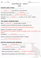 Vorschau - Quiz - Australia Quiz (1) - AHS + STD - A2 with key - Seite 1