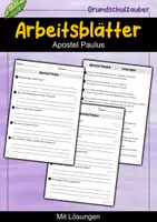 Vorschau - Arbeitsblätter - AB Apostel Paulus | Arbeitsblätter mit Fragen + Lösungen - Deckblatt