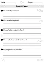 Vorschau - Arbeitsblätter - AB Apostel Paulus | Arbeitsblätter mit Fragen + Lösungen - Seite 1