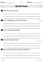 Vorschau - Arbeitsblätter - AB Apostel Paulus | Arbeitsblätter mit Fragen + Lösungen - Seite 2