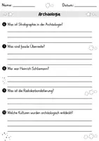 Vorschau - Arbeitsblätter - AB Archäologie | Arbeitsblätter mit Fragen + Lösungen - Seite 2