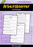 Vorschau - Arbeitsblätter - AB Archäologie | Arbeitsblätter mit Fragen + Lösungen - Deckblatt