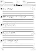 Vorschau - Arbeitsblätter - AB Archäologie | Arbeitsblätter mit Fragen + Lösungen - Seite 1