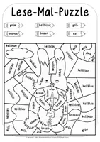 Vorschau - Arbeitsblätter - Lese-Mal-Puzzle "Osterhase" - ab Klasse 1 - Seite 1