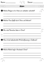 Vorschau - Arbeitsblätter - AB Asien | Arbeitsblätter mit Fragen + Lösungen - Seite 2
