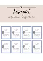 Vorschau - Spiele - Lesespiel Adjektive Gegenteile - Deckblatt