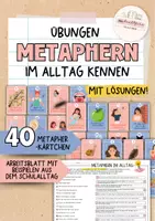 Vorschau - Arbeitsblätter - Metaphern | Alltag | Schulalltag | Arbeitsblatt | sprachliche Bilder - Deckblatt