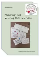 Vorschau - Mal- und Bastelvorlagen - Muttertag und Vatertag Heft zum Falten Bastelvorlage - Deckblatt