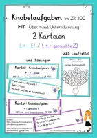 Vorschau - Stationenlernen - Knobelaufgaben im ZR 100 mit Über - und Unterschreitung - Deckblatt