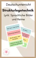 Vorschau - Präsentationen/Tafelbilder - Strukturlegetechnik Lyrik (Reime und sprachliche Bilder) (Klasse 5-8) - Deckblatt
