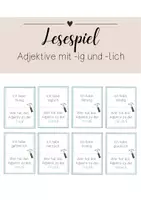 Vorschau - Spiele - Lesespiel Adjektive mit -ig und -lich - Deckblatt