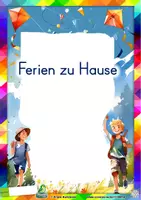 Vorschau - Unterrichtsreihen - Sommer - Abschreibübung "Ferien zu Hause" in 4 Schul - Druckschriften und in 2 Schwierigkeitsstufen (D-A-CH) - Seite 1