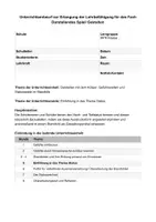Vorschau - Stundenentwürfe - Ausführlicher Unterrichtentwurf (DSP) Standbilder: Hoch- und Tiefstatus - Seite 1