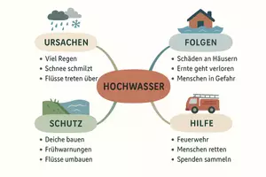 Vorschau - Arbeitsblätter - Arbeitsblätter zum Thema "Hochwasser" + Lösung & MP3 + Mindmap + Infografik - Seite 2