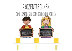 Vorschau - Arbeitsblätter - Prozentrechnen Kartei - für die Arbeit mit den goldenen Perlen - Seite 1