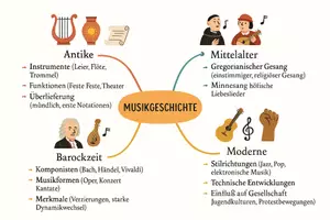 Vorschau - Arbeitsblätter - Arbeitsblatt "Musikgeschichte - Ein Überblick über verschiedene Epochen" + interaktive Lösung & MP3 + Mindmap + Infografik - Seite 3