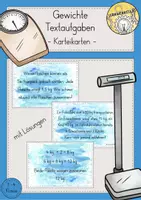 Vorschau - Stationenlernen - Gewichte Textaufgaben Kartei - Deckblatt