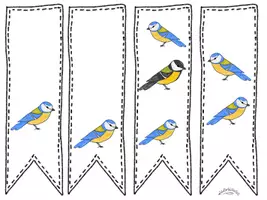 Vorschau - Mal- und Bastelvorlagen - Lesezeichen basteln „Meisen“ - Bunt & zum Ausmalen (Kohlmeise, Blaumeise - Frühling) - Seite 3