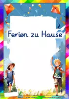 Vorschau - Unterrichtsreihen - Sommer - Abschreibübung "Ferien zu Hause" in Grundschrift und in 2 Schwierigkeitsstufen - Seite 1